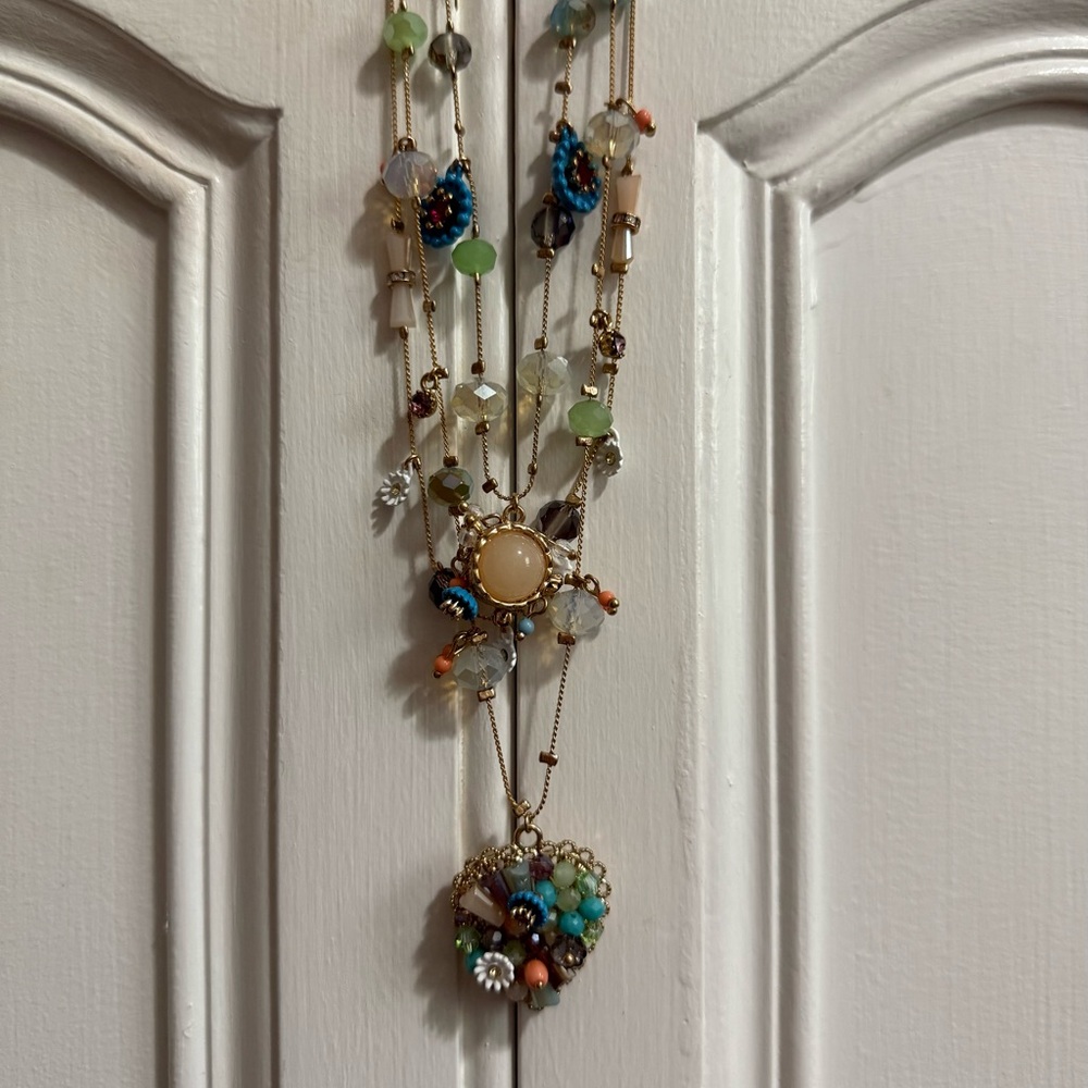 Betsy Johnson 3 strand beaded Necklace